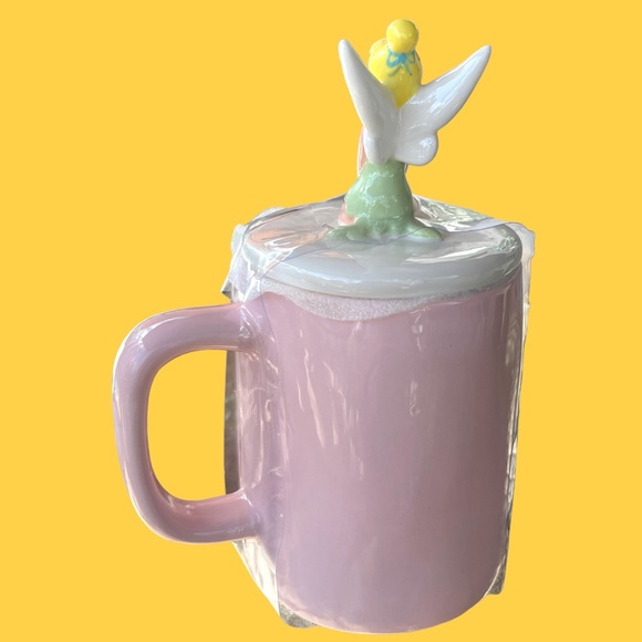 Rae Dunn Disney Tinker Bell - Faith Trust & Pixie Dust Mug With Topper. NWT. - Picture 3 of 6